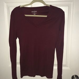 Red Long Sleeve Top